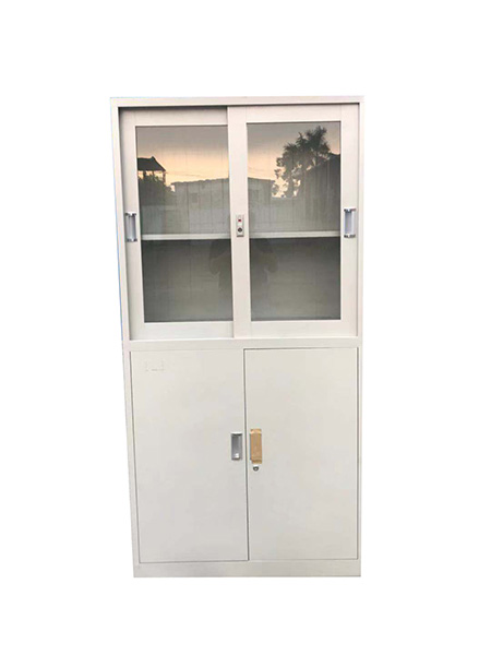玻璃门2层文件柜
